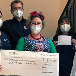 Ortho Mainfranken spendet 1206 € an die Klinikclowns Lachtränen Würzburg Ortho Mainfranken spendet 1206 € an die Klinikclowns Lachtränen Würzburg